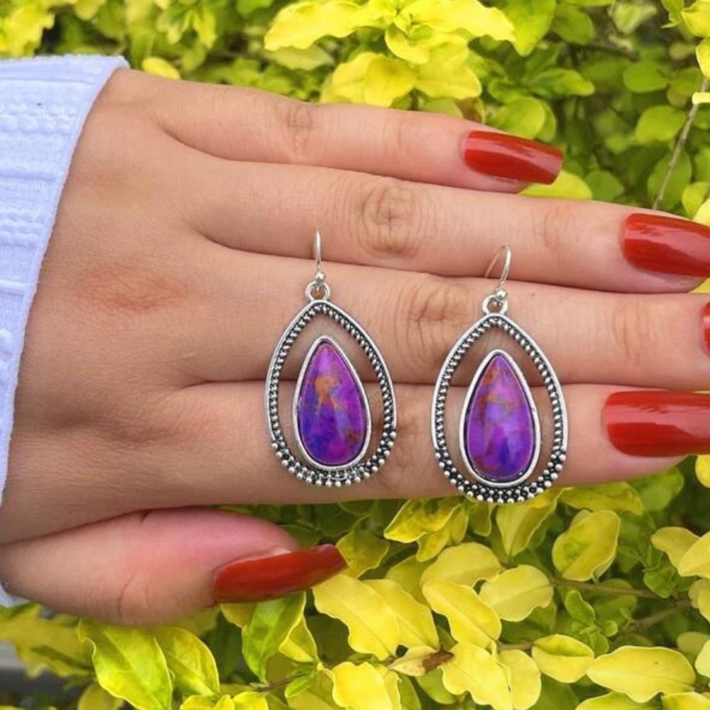 NWT Boutique Boho Desert Sunset Collection Silver Purple Turquoise Southwestern